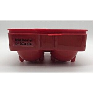 Makers Mark Ice Ball Cube Tray Mold Red Plastic 2" Round Bourbon Drinks Bar